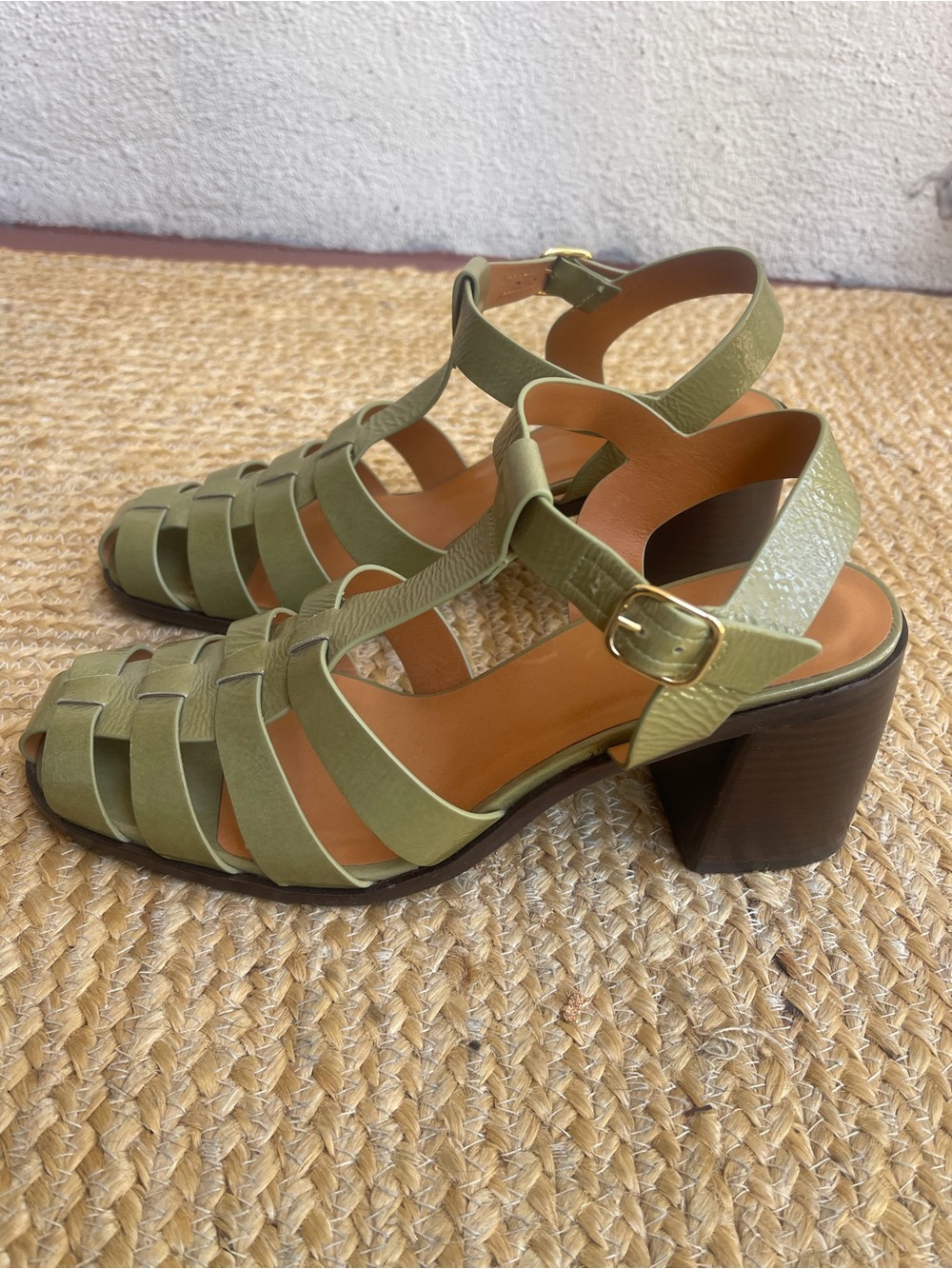Sezane Florie Sandals Polished Pistachio - Size 9 - Picture 2 of 3